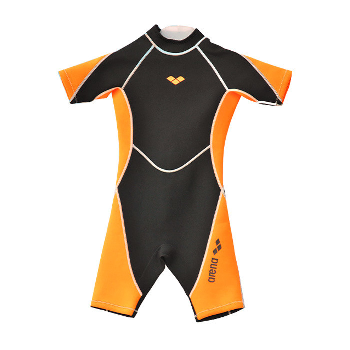Kids’Shorty Wetsuit 3/2mm Neoprene Short-Sleeve Spring Suit Back Zip Junior Surfing Snorkeling Swim Lessons SUP